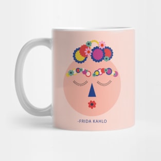 Frida kahlo mexican painter colorful flowers cute funny portrait viva la vida Mug